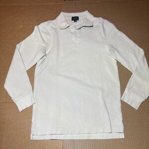 J Crew Polo Shirt Mens XS Gray Solid Long Sleeve Pique Oarsman Knit Golf